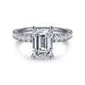 Winslow - 14K White Gold Emerald Cut Diamond Engagement Ring