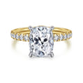 Winslow - 14K White-Yellow Gold Elongated Cushion Diamond Engagement Ring