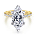Winslow - 14K White-Yellow Gold Marquise Shape Diamond Engagement Ring