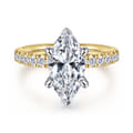 Winslow - 14K White-Yellow Gold Marquise Shape Diamond Engagement Ring
