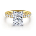 Winslow - 14K White-Yellow Gold Radiant Cut Diamond Engagement Ring