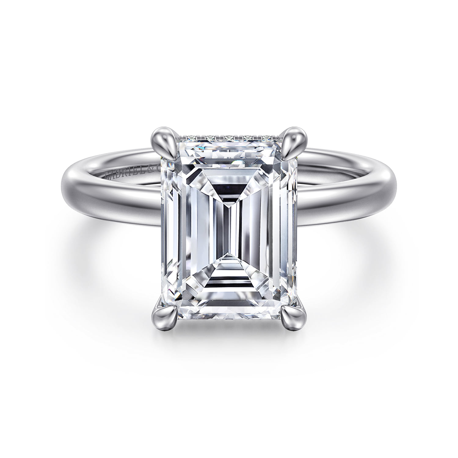 Hidden Halo Diamond Engagement Ring