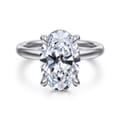 Lua - 14K White Gold Hidden Halo Oval Diamond Engagement Ring