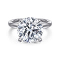 Lua - 14K White Gold Hidden Halo Round Diamond Engagement Ring