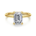 Anuk - 14K Yellow Gold Emerald Cut Diamond Engagement Ring