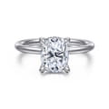 Anuk - 14K White Gold Elongated Cushion Diamond Engagement Ring