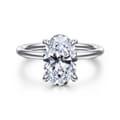 Anuk - 14K White Gold Oval Diamond Engagement Ring