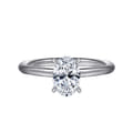 Anuk - 14K White Gold Oval Hidden Halo Diamond Engagement Ring