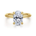 Anuk - 14K Yellow Gold Oval Solitaire Diamond Engagement Ring
