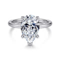 Anuk - 14K White Gold Pear Shape Diamond Engagement Ring