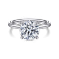 Anuk - 14K White Gold Round Hidden Halo Diamond Engagement Ring
