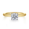 Anuk - 14K White Yellow Gold Round Diamond Engagement Ring