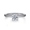 Anuk - 14K White Gold Round Hidden Halo Diamond Engagement Ring