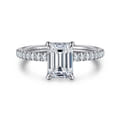 Allison - 14K White Gold Emerald Cut Hidden Halo Diamond Engagement Ring