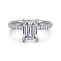 Allison - 14K White Gold Emerald Cut Hidden Halo Diamond Engagement Ring