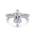 Allison - 14K White Gold Marquise Shape Hidden Halo Diamond Engagement Ring