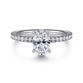 Allison - 14K White Gold Oval Hidden Halo Diamond and Engagement Ring