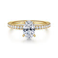 Allison - 14K Yellow Gold Oval Hidden Halo Diamond and Engagement Ring