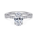 Allison - 14K White Gold Oval Hidden Halo Diamond Engagement Ring