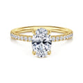 Allison - 14K Yellow Gold Oval Hidden Halo Diamond and Engagement Ring