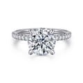 Allison - 14K White Gold Round Hidden Halo Diamond Engagement Ring