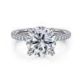 Allison - 14K White Gold Round Hidden Halo Diamond and Engagement Ring