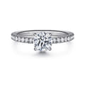 Allison - 14K White Gold Round Hidden Halo Diamond and Engagement Ring
