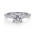 Allison - 14K White Gold Round Hidden Halo Diamond Engagement Ring
