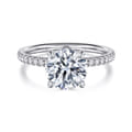 Allison - 14K White Gold Round Hidden Halo Diamond and Engagement Ring
