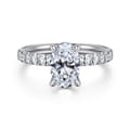 Adela - 14K Yellow Gold Oval Hidden Halo Diamond Engagement Ring
