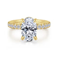 Adela - 14K Yellow Gold Oval Hidden Halo Diamond Engagement Ring