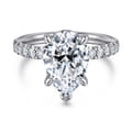 Adela - 14K White Gold Pear Shape Hidden Halo Diamond Engagement Ring