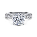 Adela - 14K White Gold Round Hidden Halo Diamond Engagement Ring