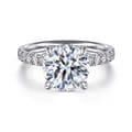 Adela - 14K White Gold Round Hidden Halo Diamond Engagement Ring