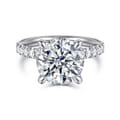 Adela - 14K White Gold Round Hidden Halo Diamond Engagement Ring