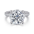 Adela - 14K White Gold Round Hidden Halo Diamond Engagement Ring