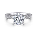 Adela - 14K White Gold Round Hidden Halo Diamond Engagement Ring