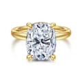 Peace - 14K Yellow Gold Elongated Cushion Diamond Engagement Ring