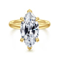 Peace - 14K Yellow Gold Marquise Shape Diamond Engagement Ring