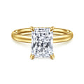 Peace - 14K Yellow Gold Radiant Diamond and Engagement Ring