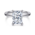 Peace - 14K White Gold Radiant Cut Diamond Engagement Ring