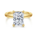 Peace - 14K Yellow Gold Radiant Cut Diamond Engagement Ring