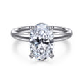Peace - 14K White Gold Oval Diamond Engagement Ring