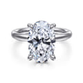 Peace - 14K White Gold Oval Diamond Engagement Ring