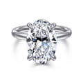 Peace - 14K White Gold Oval Diamond Engagement Ring