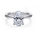 Peace - 14K White Gold Oval Diamond Engagement Ring