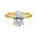 Peace - 14K Yellow Gold Oval Diamond Engagement Ring