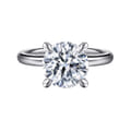 Peace - 14K White Gold Round Solitaire Diamond Engagement Ring