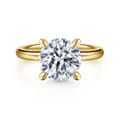 Peace - 14K Yellow Gold Round Diamond Engagement Ring