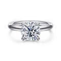 Peace - 14K White Gold Round Diamond Engagement Ring